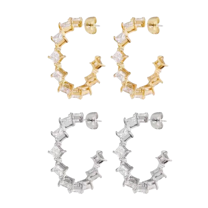 CLE074 Ciline Act de Triomphe Star hook earring in metal and zircon - ccfashionjewelry