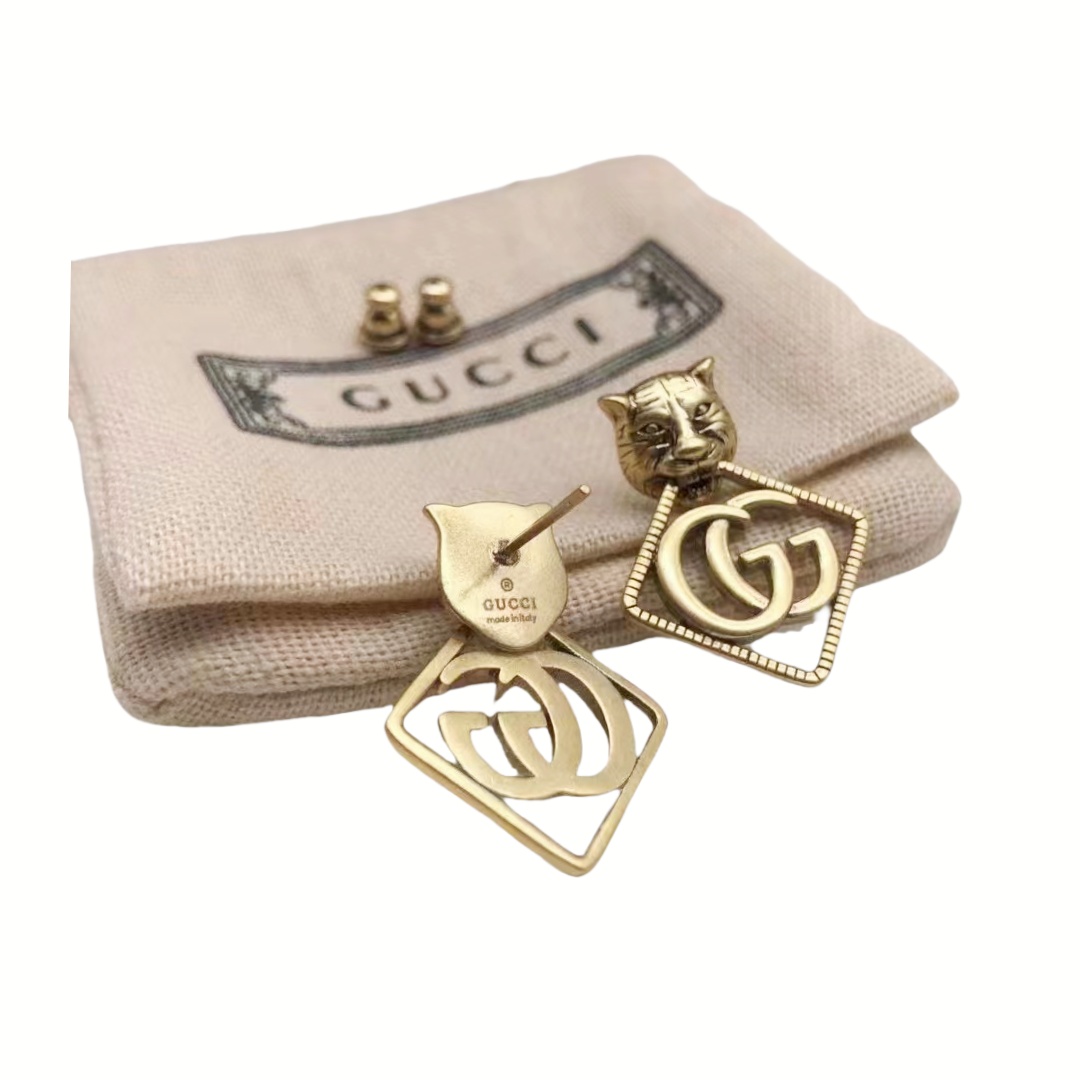 GGE008 Tiger's head GG Logo stud earring - ccjewelryacc