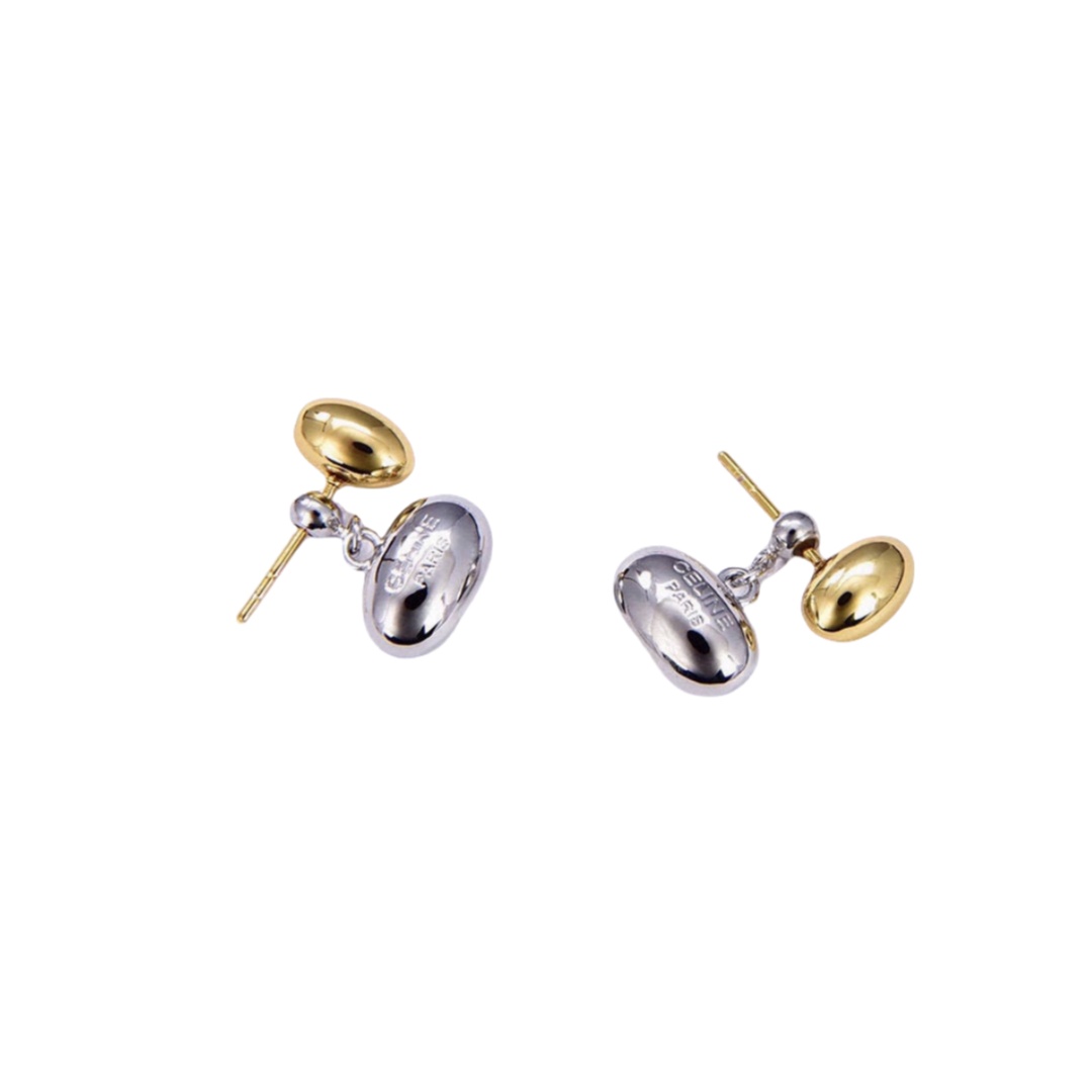 CLE062 Act de Triomphe Drop earring in metal with gold and silver double color finish - ccjewelryacc