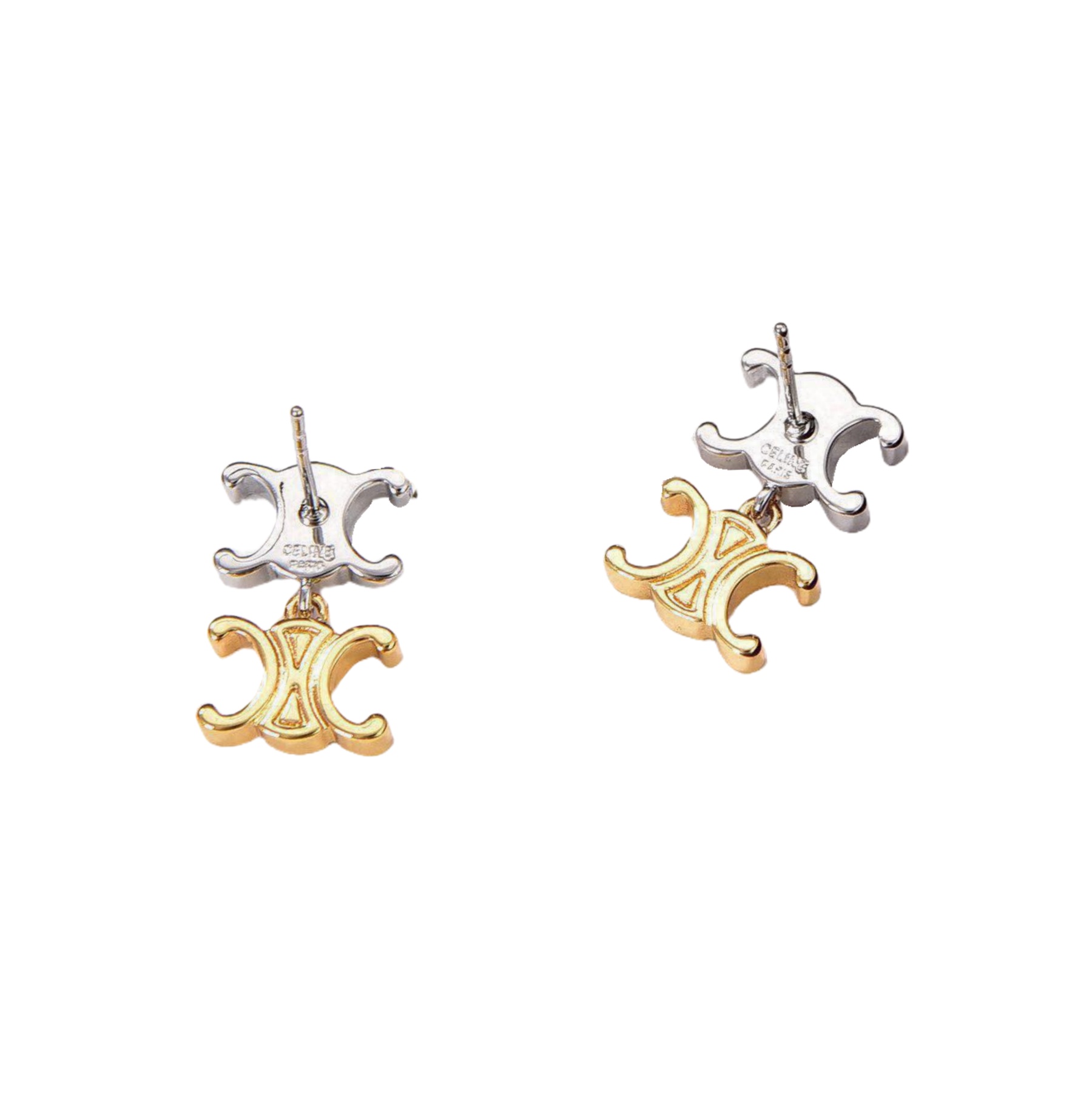CLE069 Act de Triomphe logo stud earring 2 motif - ccjewelryacc