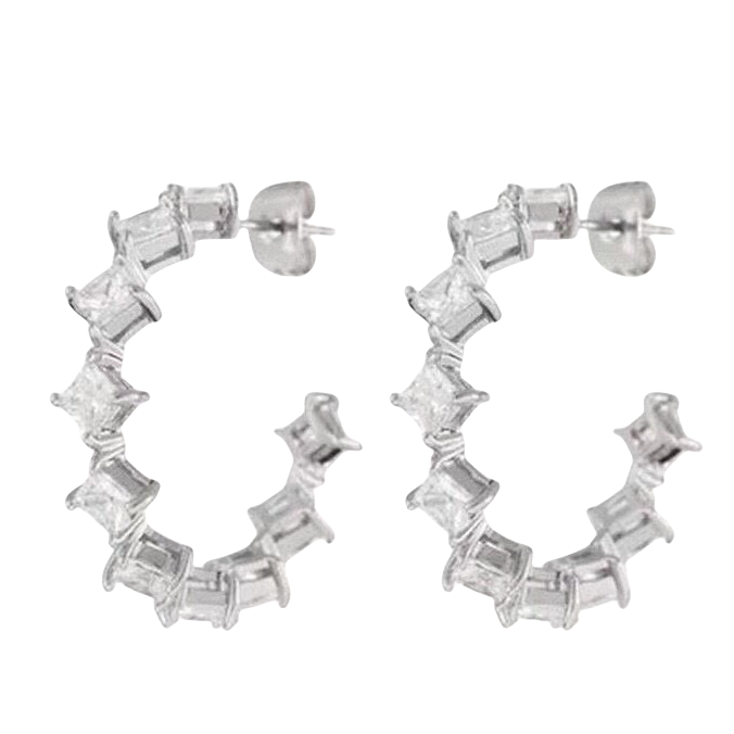 CLE074 Ciline Act de Triomphe Star hook earring in metal and zircon - ccjewelryacc