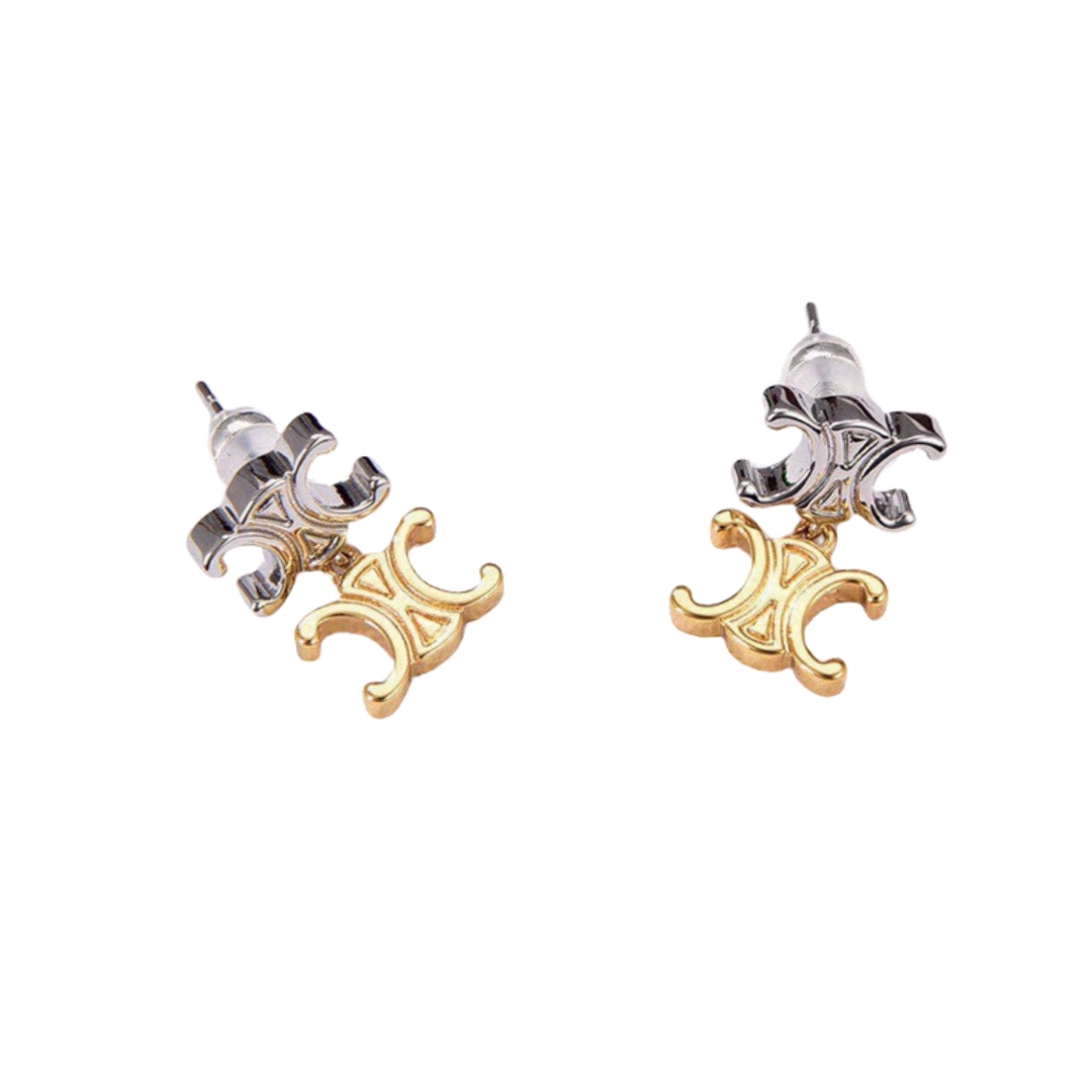 CLE069 Act de Triomphe logo stud earring 2 motif - ccjewelryacc