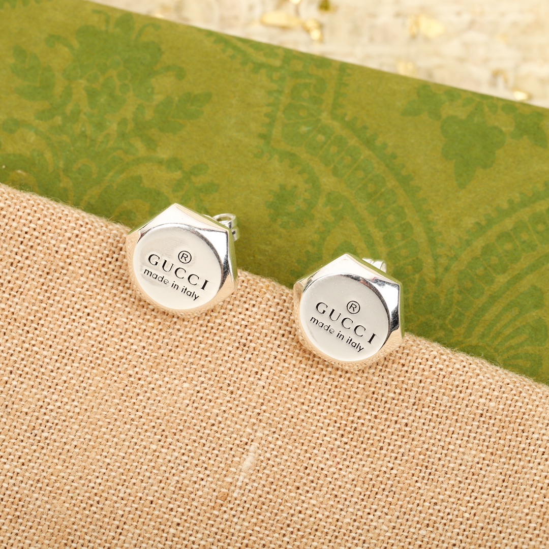 GGES001 S925 Sterling silver GG Logo stud earring - ccjewelryacc