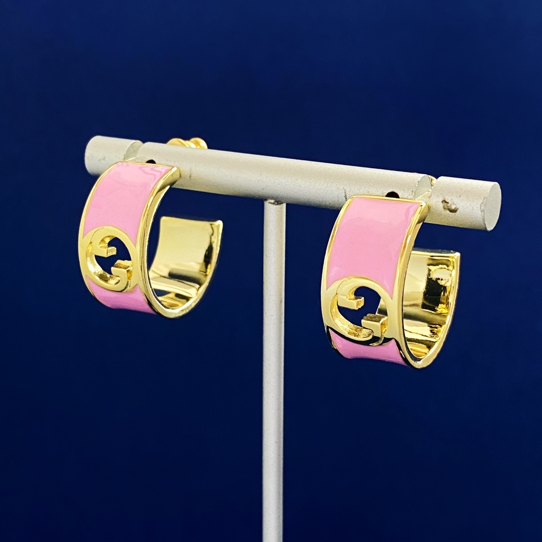 GGE029 GG Blondie enamel hoop earrings - ccjewelryacc