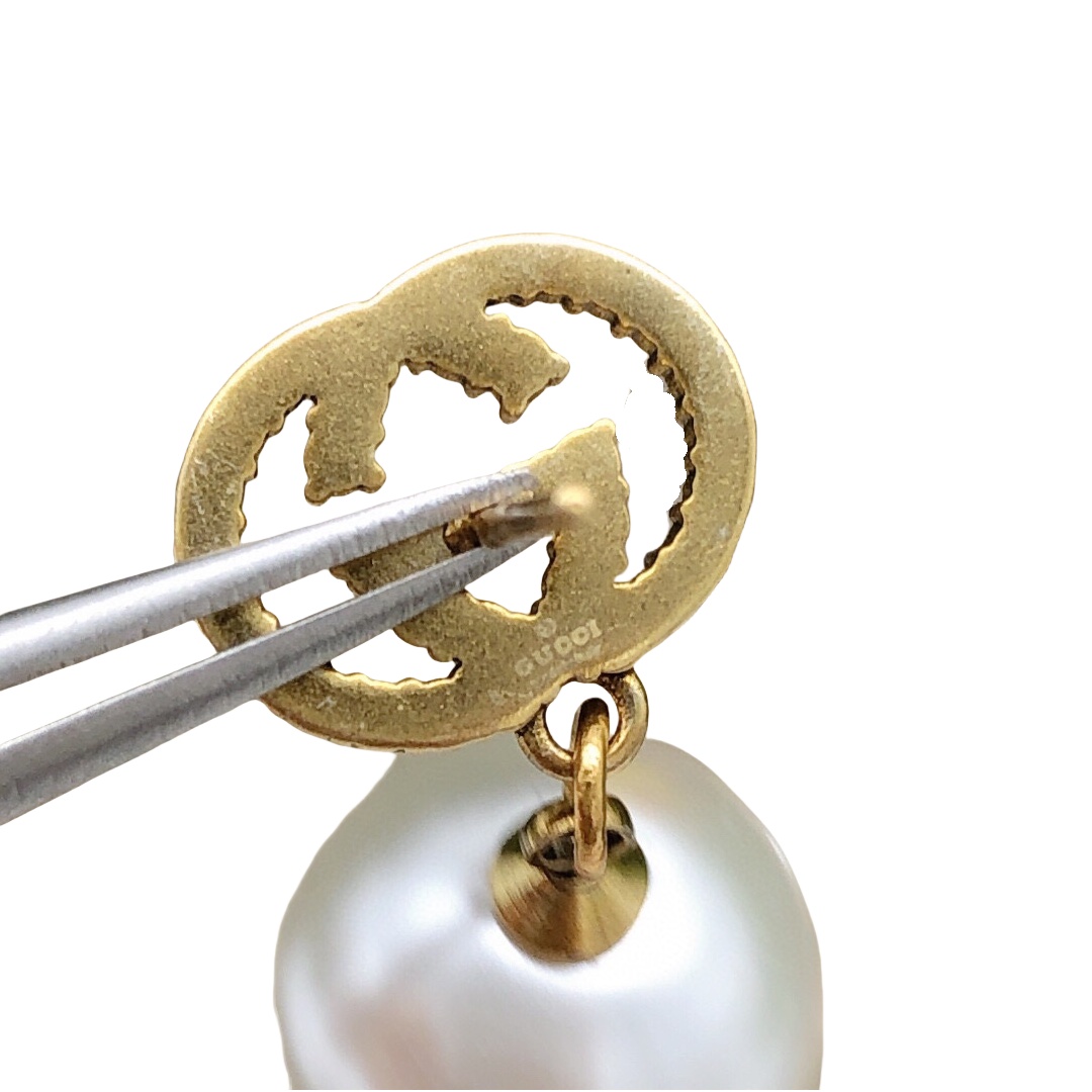 GGE038 GG Pearl drop earring - ccjewelryacc