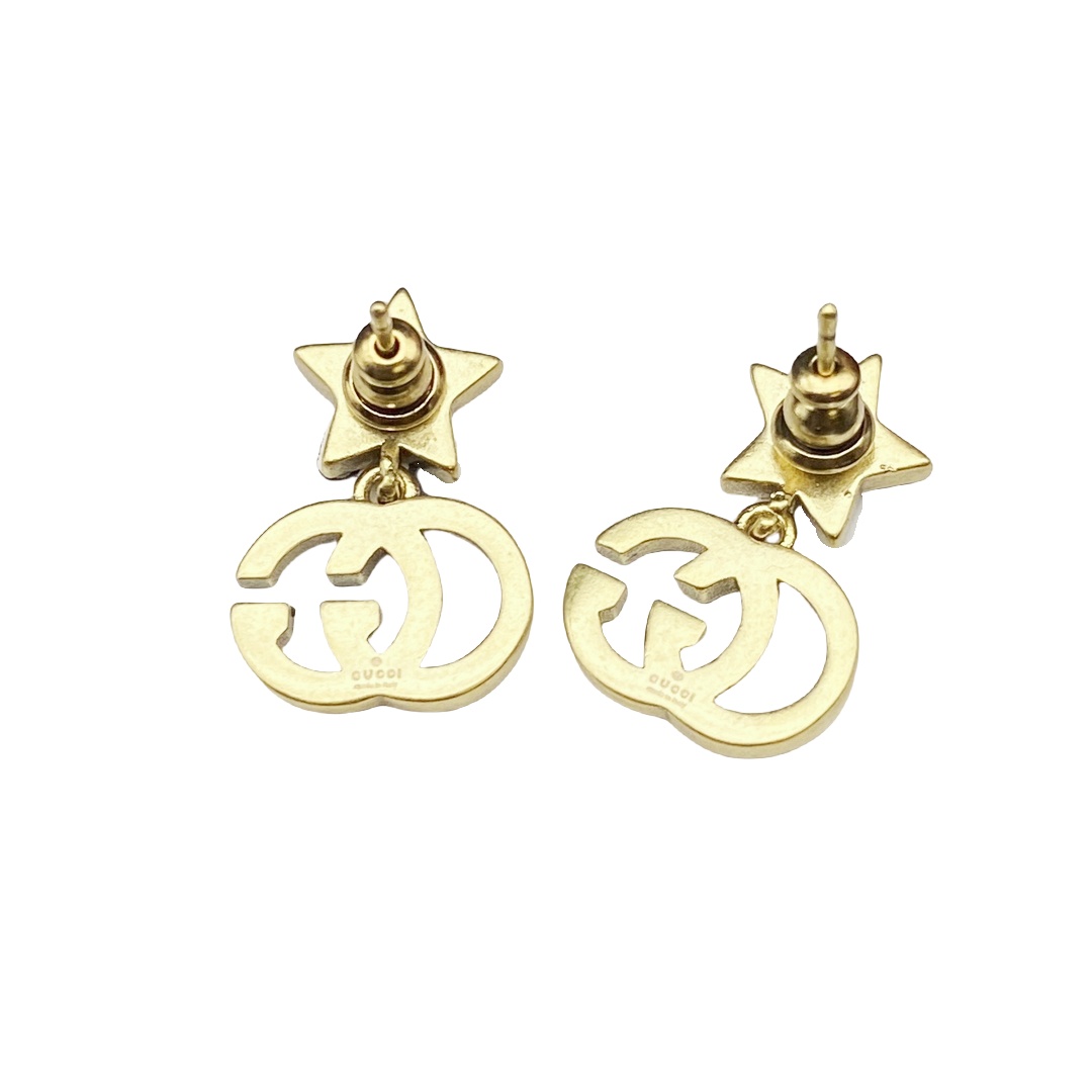 GGE088 Star GG logo drop earring in metal - ccjewelryacc