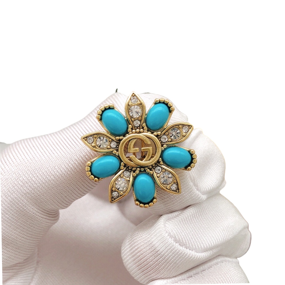 GGE037 GG Sunflower stud earring clip - ccjewelryacc