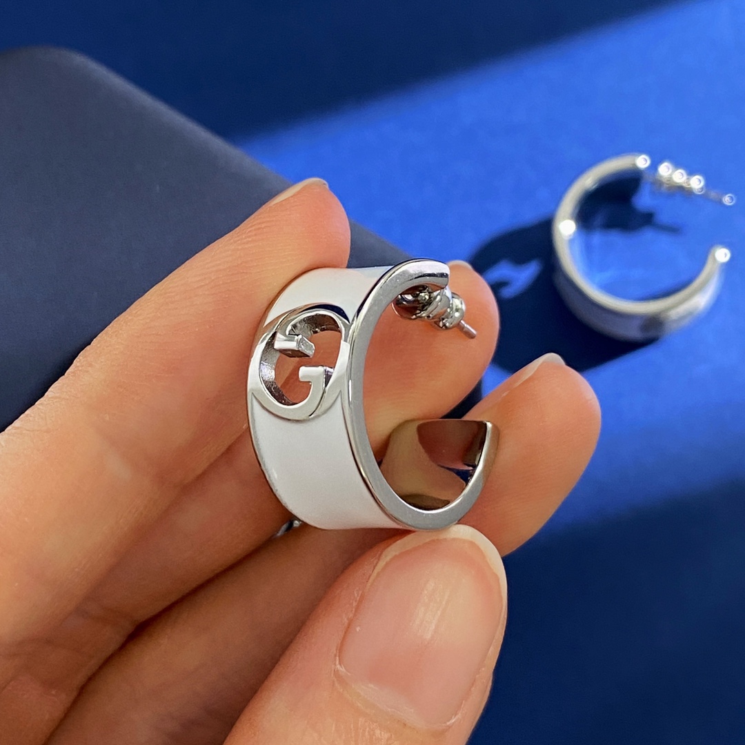 GGE029 GG Blondie enamel hoop earrings - ccjewelryacc