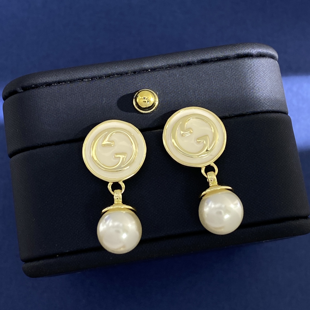 GGE033 GG pearl drop earring - ccjewelryacc