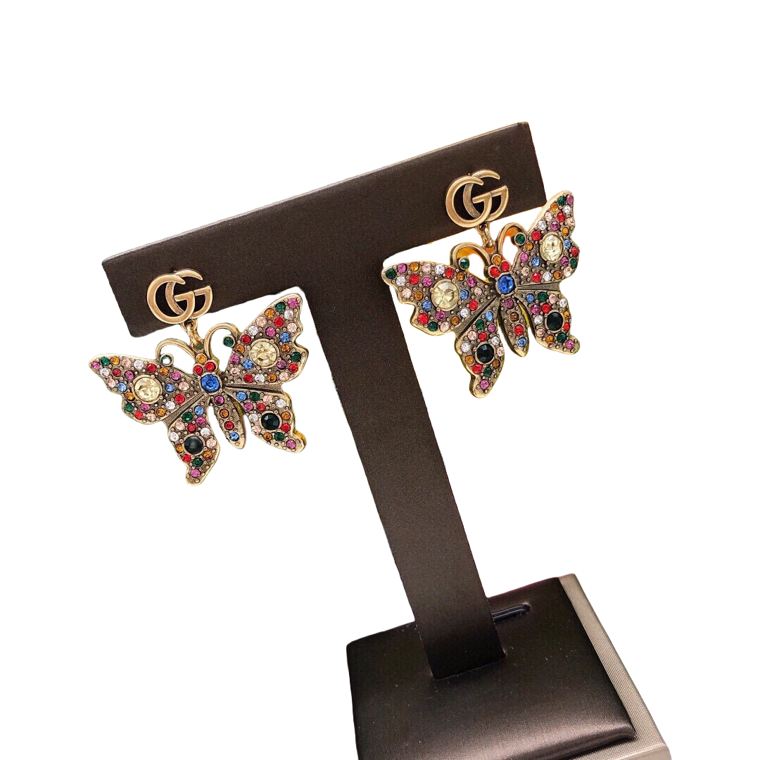 GGE044 GG Colorful butterfly Drop earring - ccjewelryacc