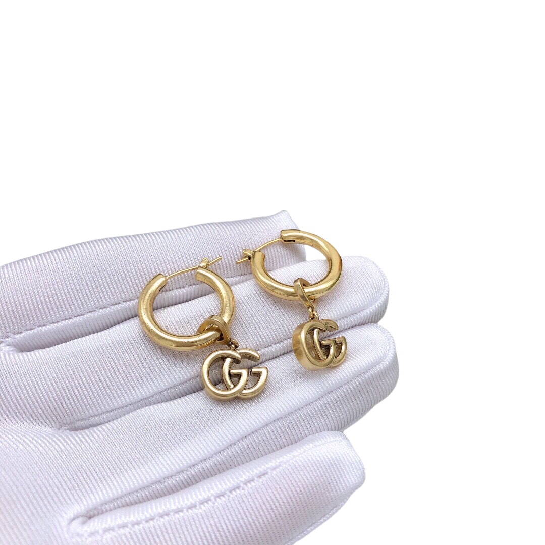 GGE022 GG Logo drop earring in metal - ccjewelryacc