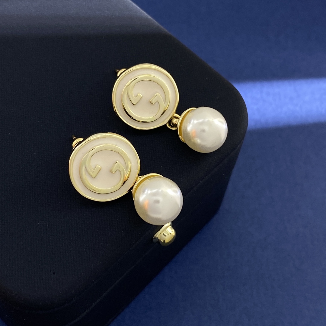 GGE033 GG pearl drop earring - ccjewelryacc