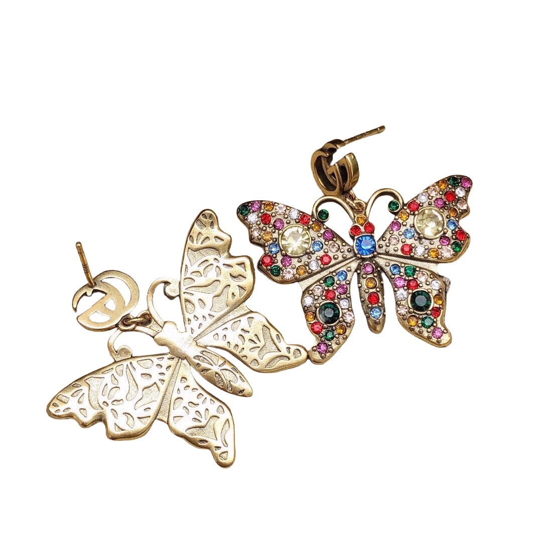 GGE044 GG Colorful butterfly Drop earring - ccjewelryacc