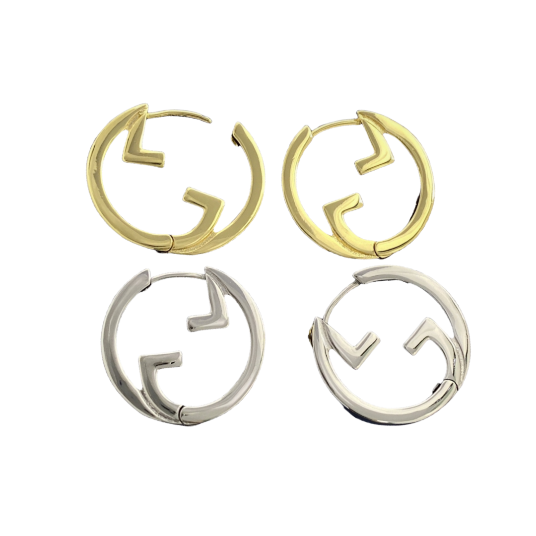 GGE015 GG logo hook earring in metal - ccjewelryacc