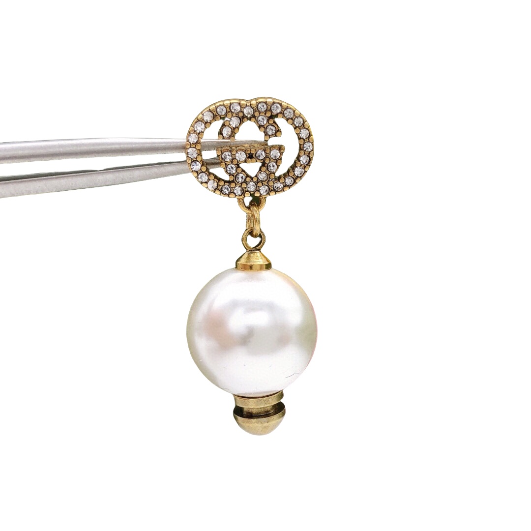 GGE038 GG Pearl drop earring - ccjewelryacc