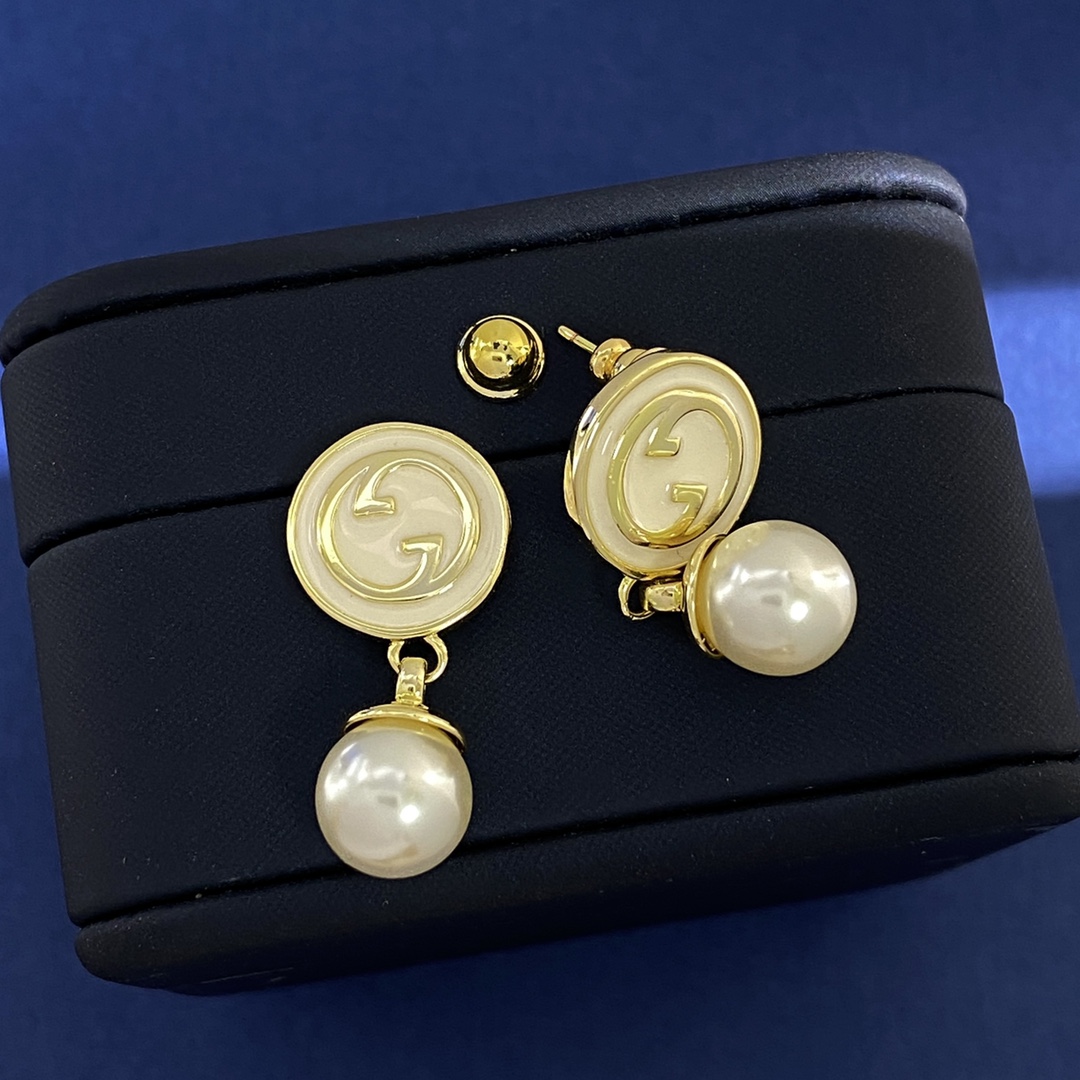 GGE033 GG pearl drop earring - ccjewelryacc