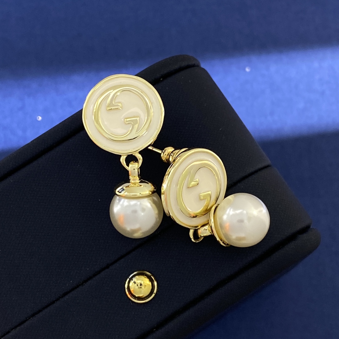 GGE033 GG pearl drop earring - ccjewelryacc