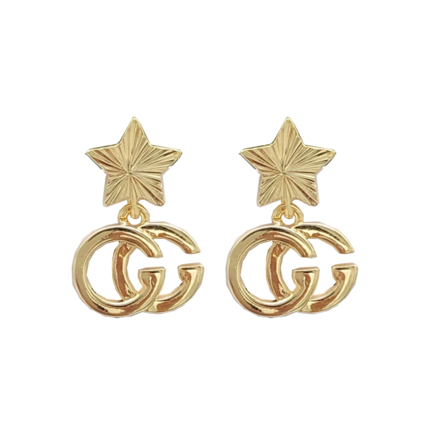 GGE088 Star GG logo drop earring in metal - ccjewelryacc