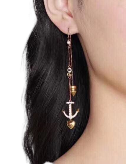 GGE010 GG Anchor pendant earrings - ccjewelryacc