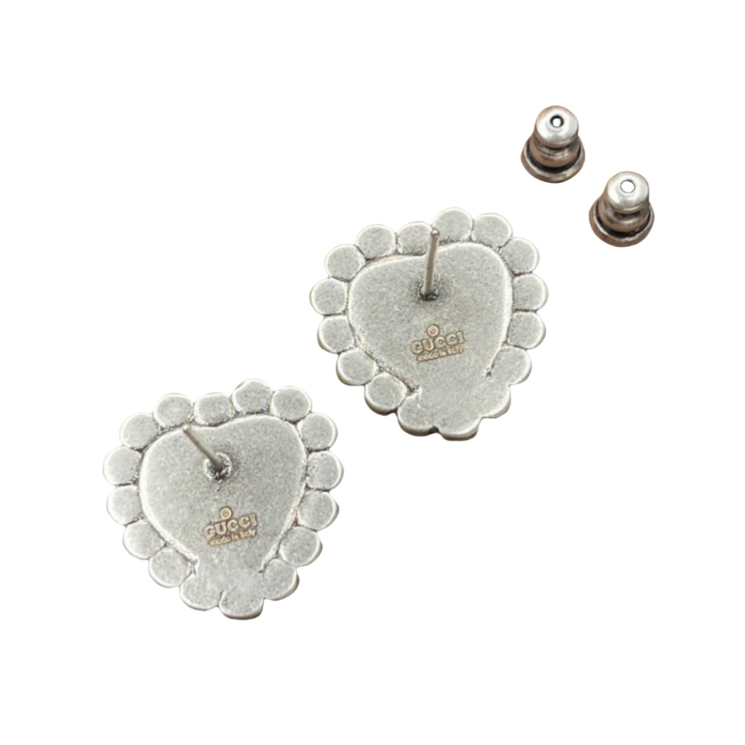 GGE079 GG heart stud earring in metal - ccjewelryacc