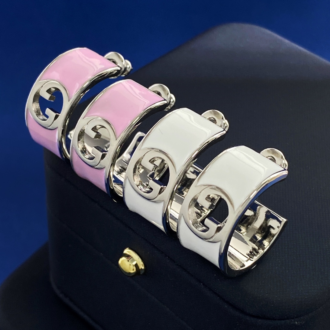 GGE029 GG Blondie enamel hoop earrings - ccjewelryacc