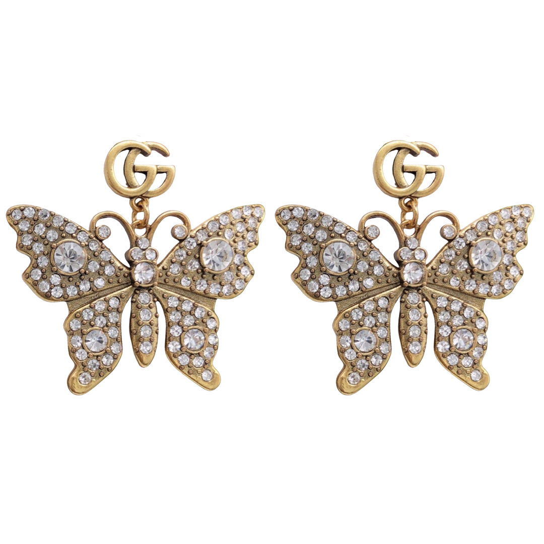 GGE044 GG Colorful butterfly Drop earring - ccjewelryacc
