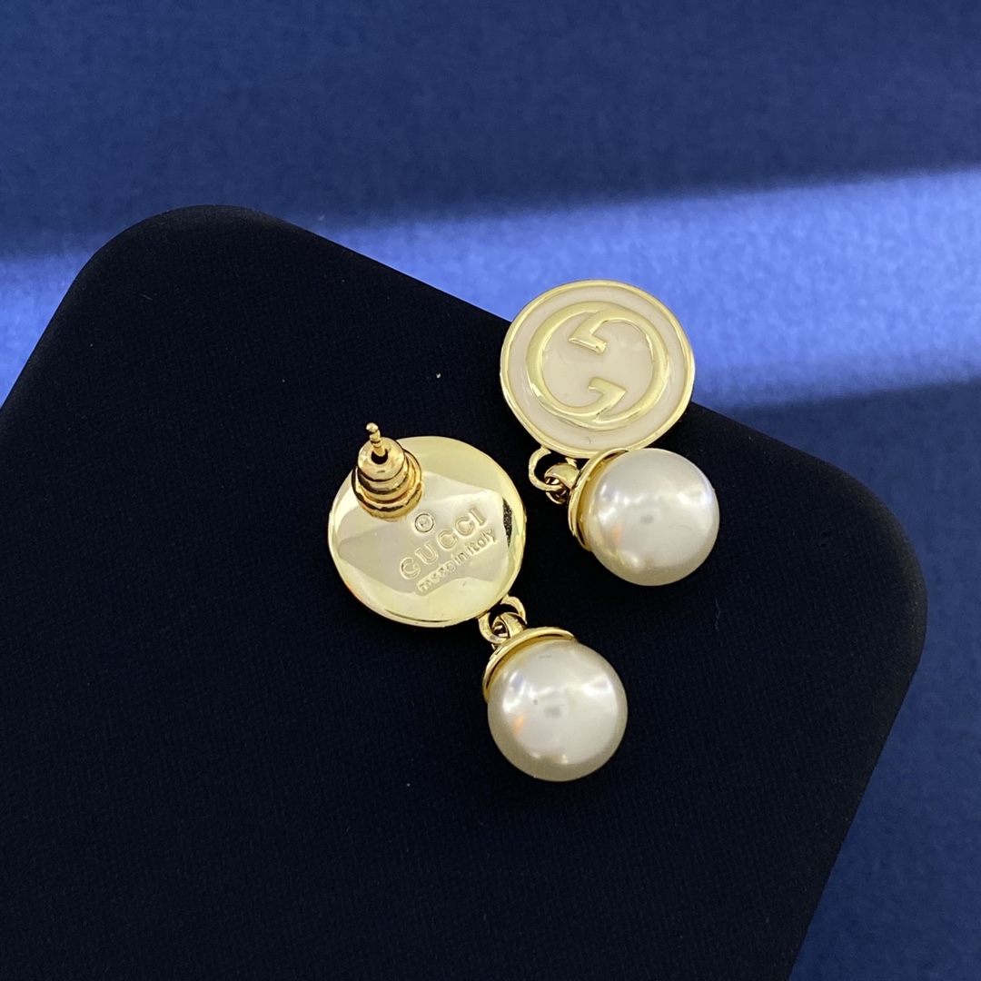 GGE033 GG pearl drop earring - ccjewelryacc