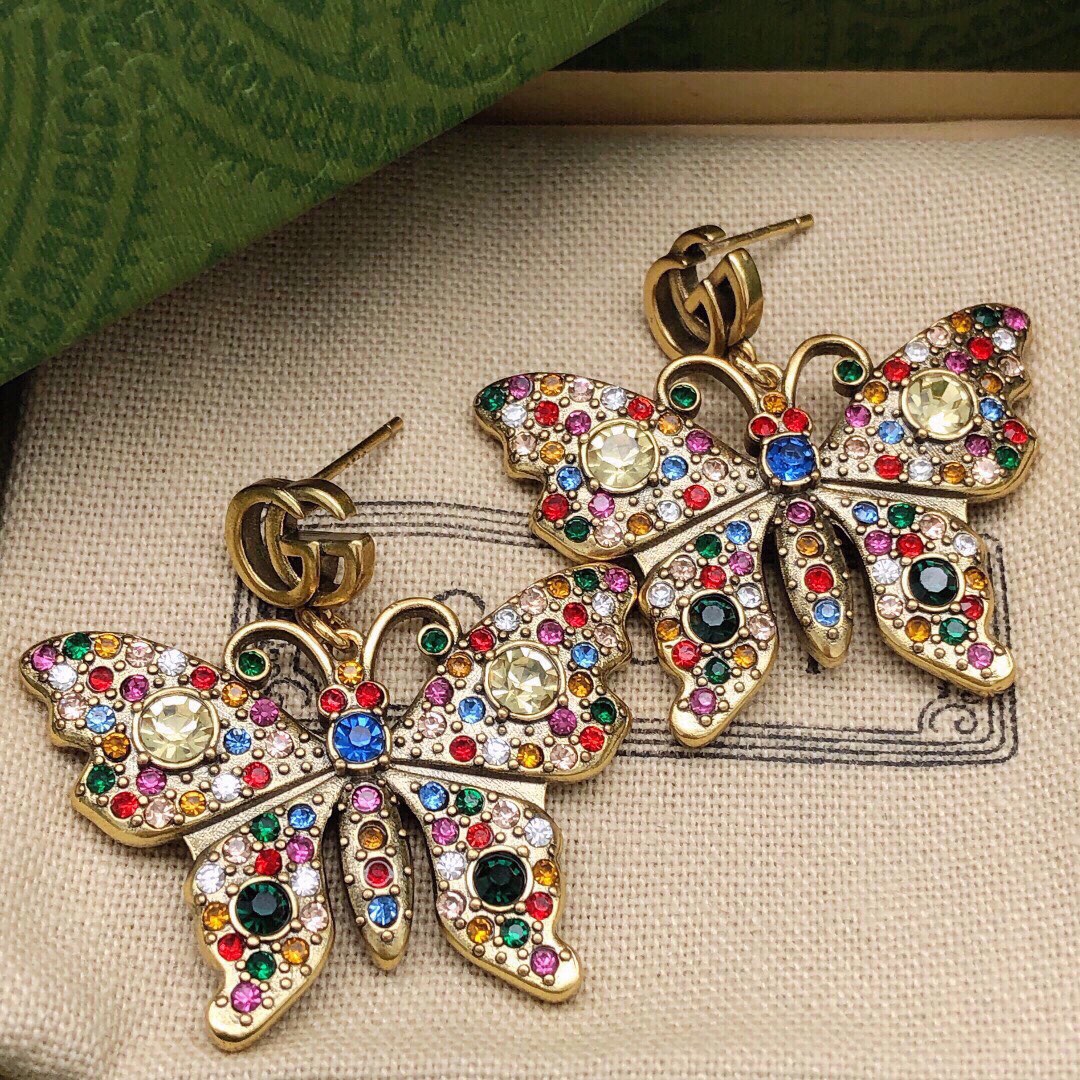 GGE044 GG Colorful butterfly Drop earring - ccjewelryacc