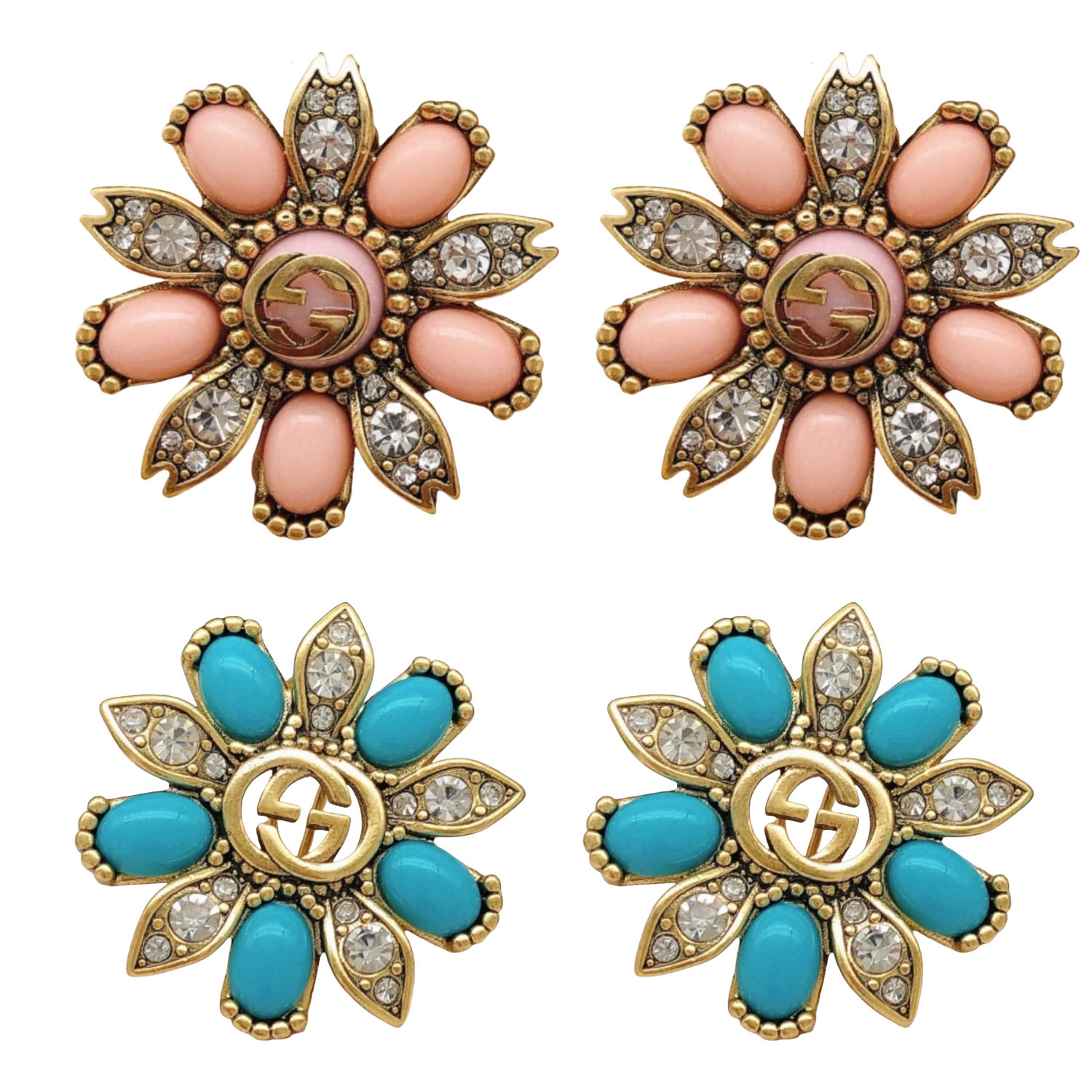 GGE037 GG Sunflower stud earring clip - ccjewelryacc