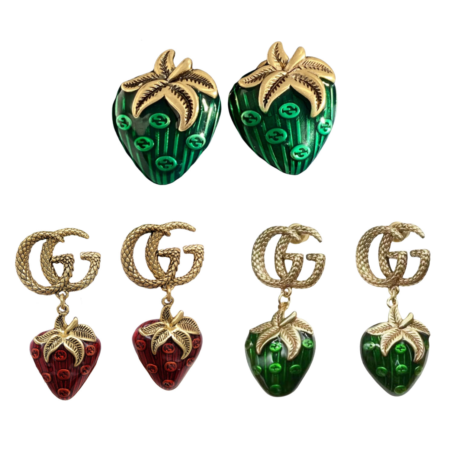 GGE031 GG strawberry earrings - ccjewelryacc