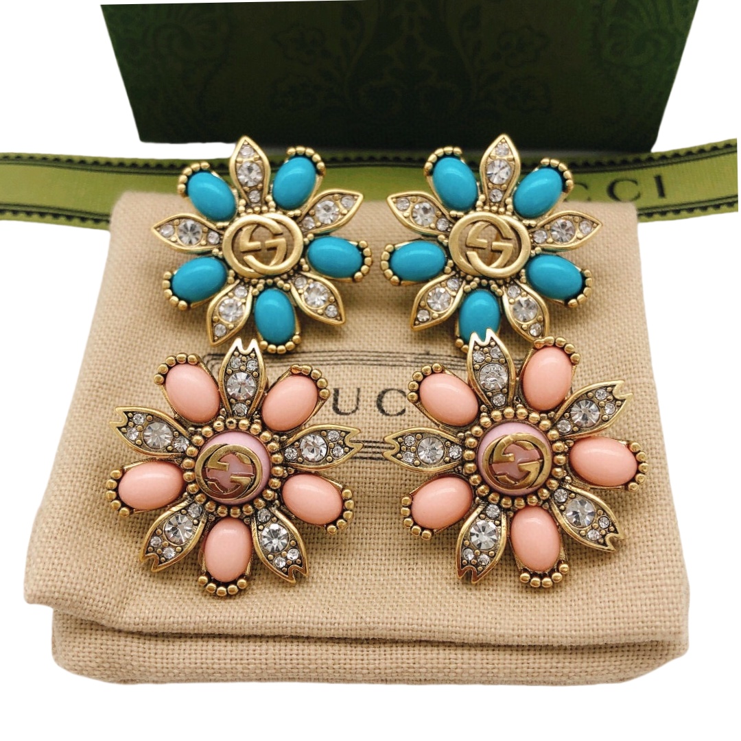 GGE037 GG Sunflower stud earring clip - ccjewelryacc