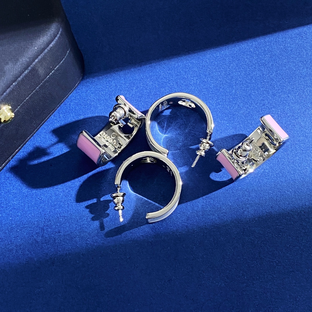 GGE029 GG Blondie enamel hoop earrings - ccjewelryacc