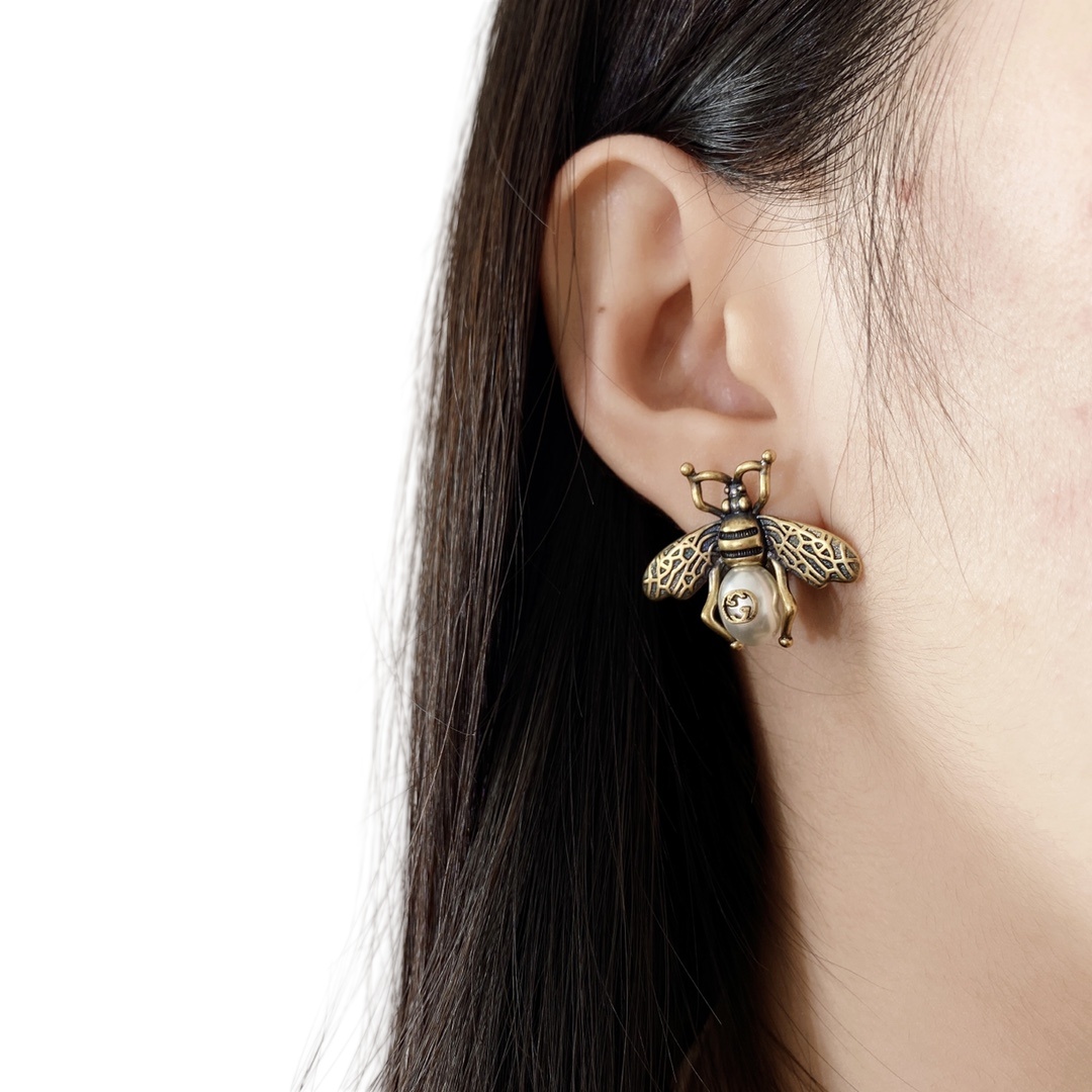 GGE019 Vintage GG Bee earrings - ccjewelryacc