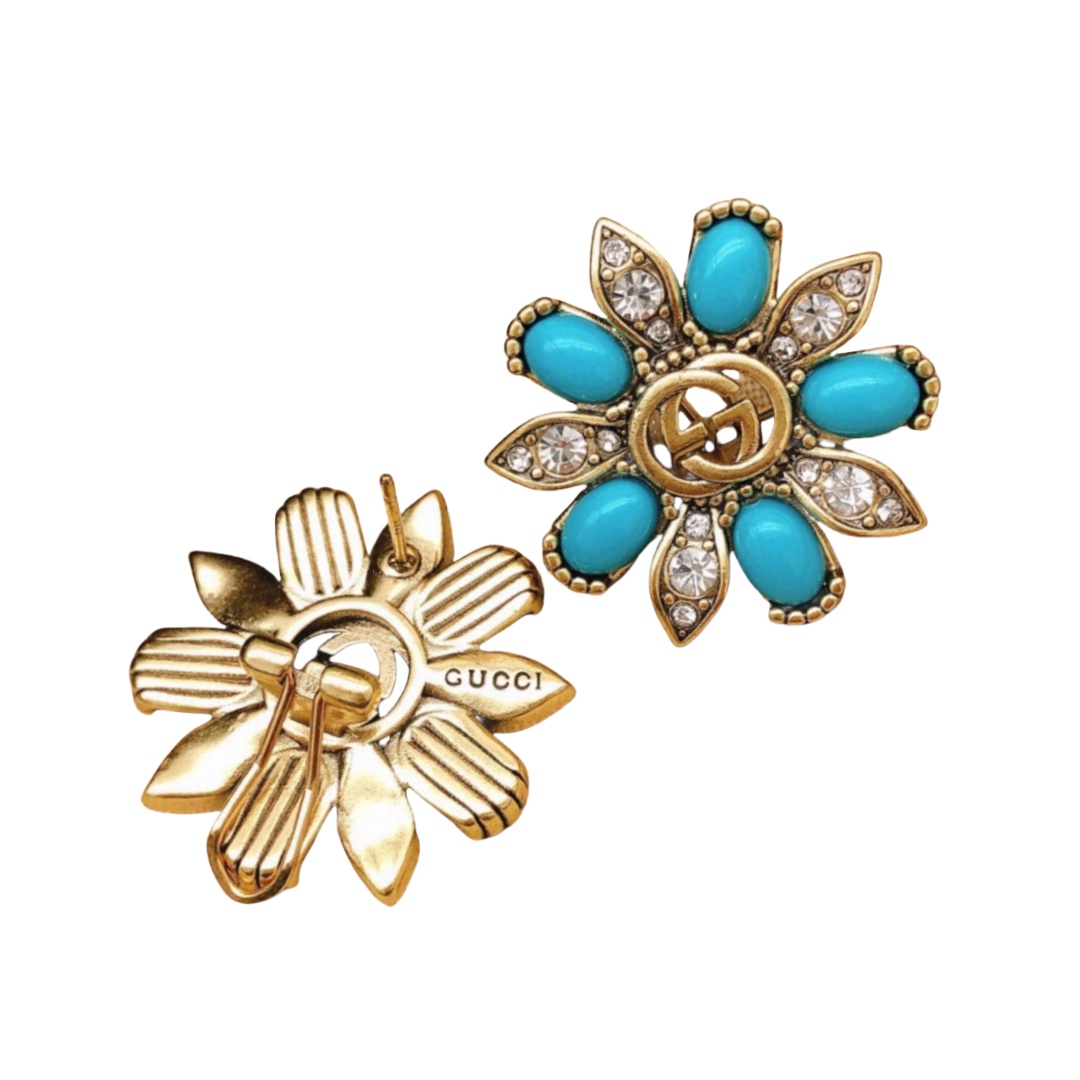 GGE037 GG Sunflower stud earring clip - ccjewelryacc