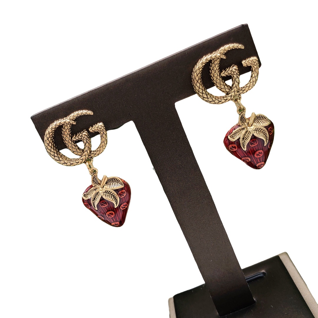 GGE031 GG strawberry earrings - ccjewelryacc