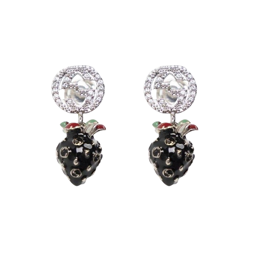 GGE023 GG strawberry drop earrings - ccjewelryacc