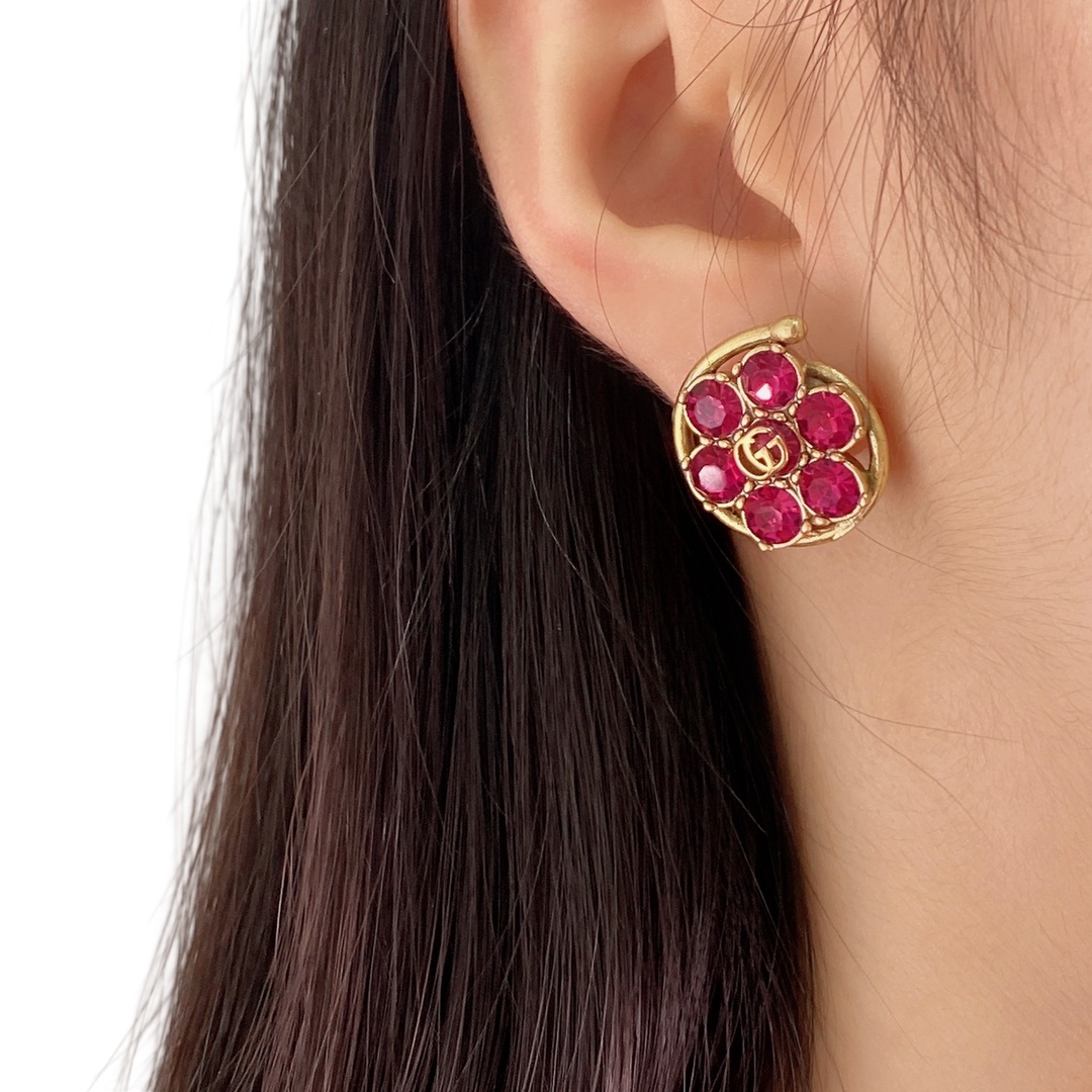 GGE060 GG Crystal stud earring - ccjewelryacc