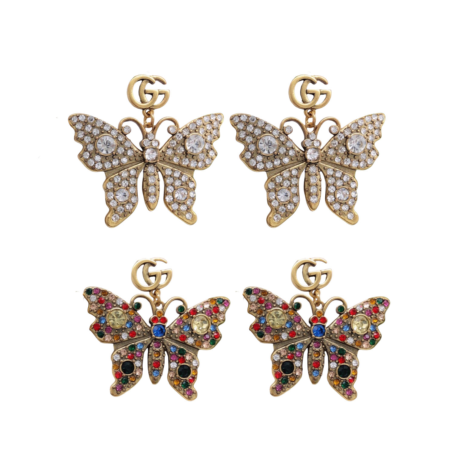 GGE044 GG Colorful butterfly Drop earring - ccjewelryacc