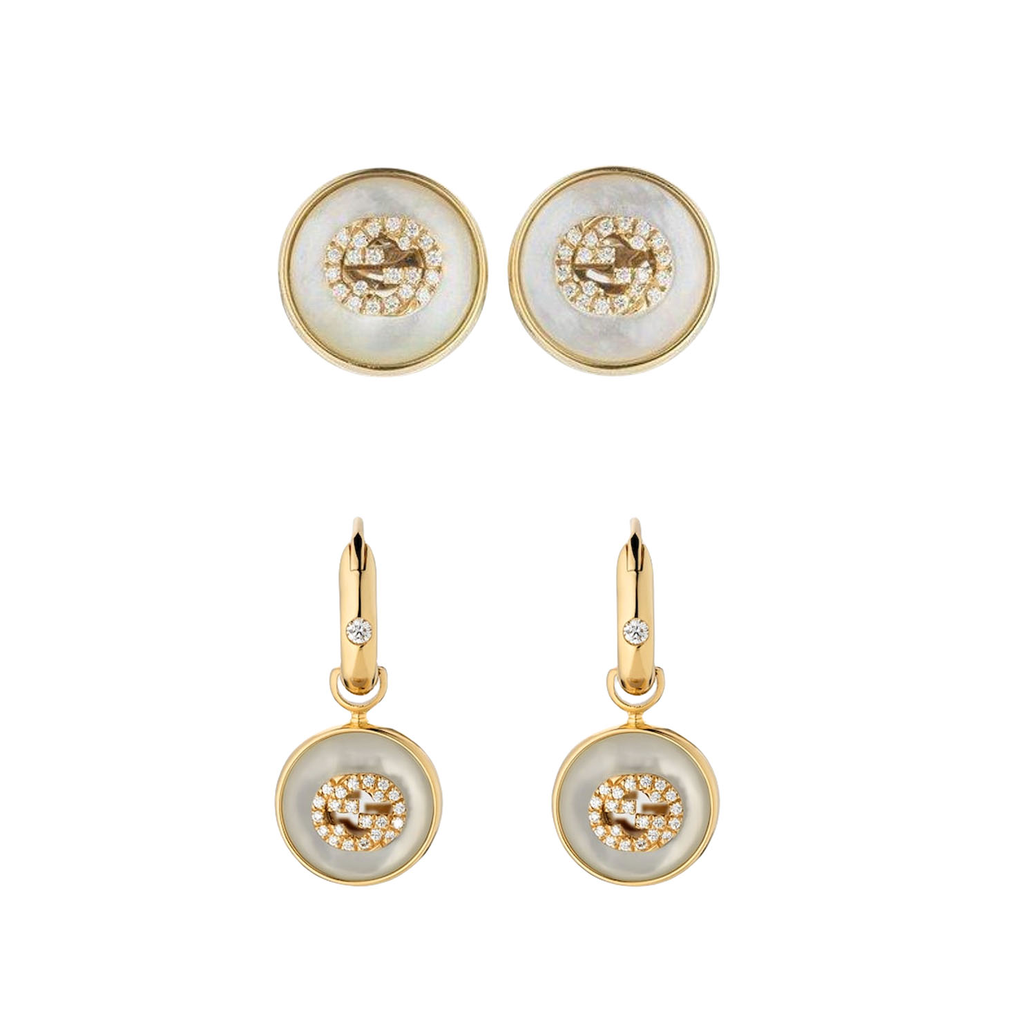 GGE017 GG Interlocking diamond earrings - ccjewelryacc