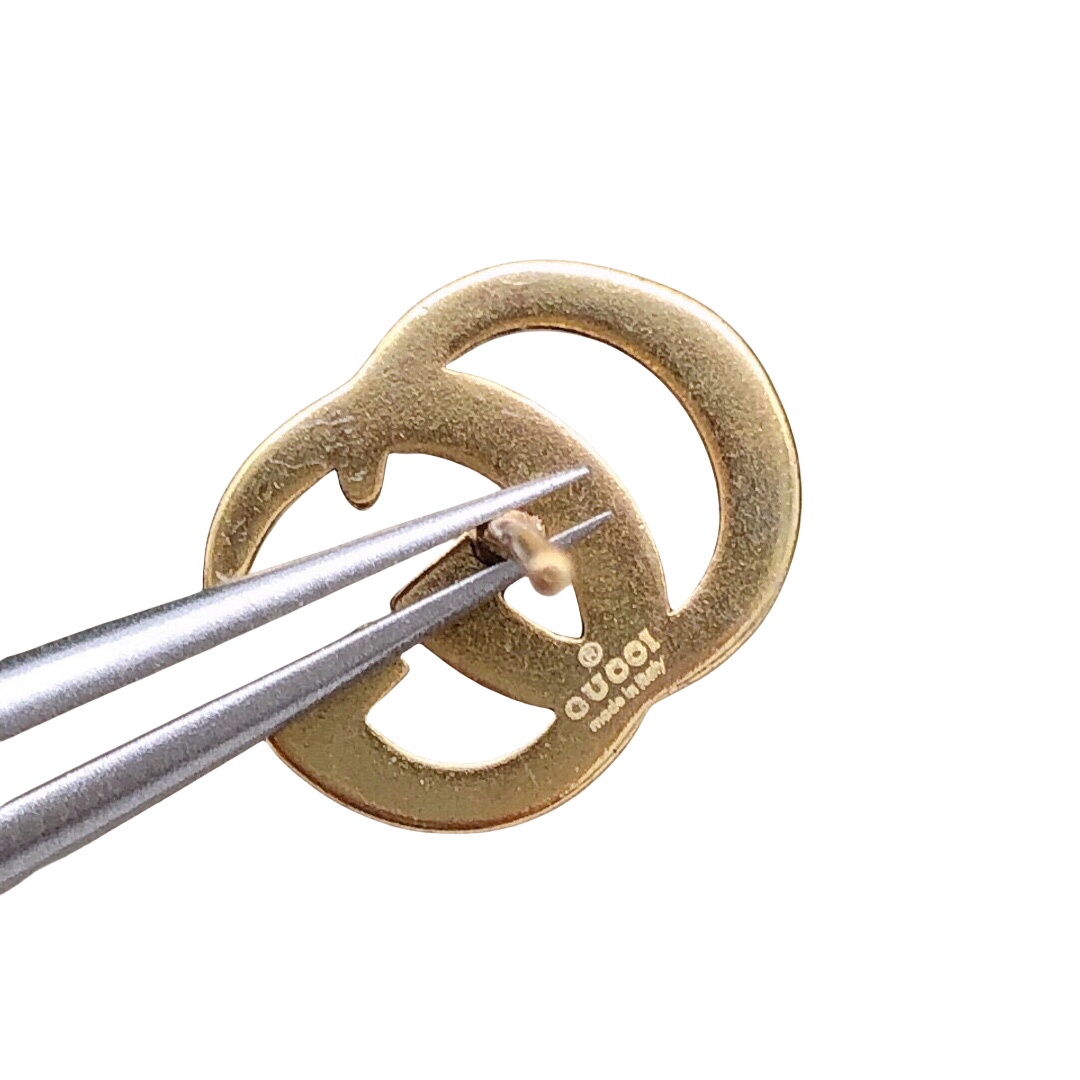 GGE013 GG logo earring in metal and pearl - ccjewelryacc