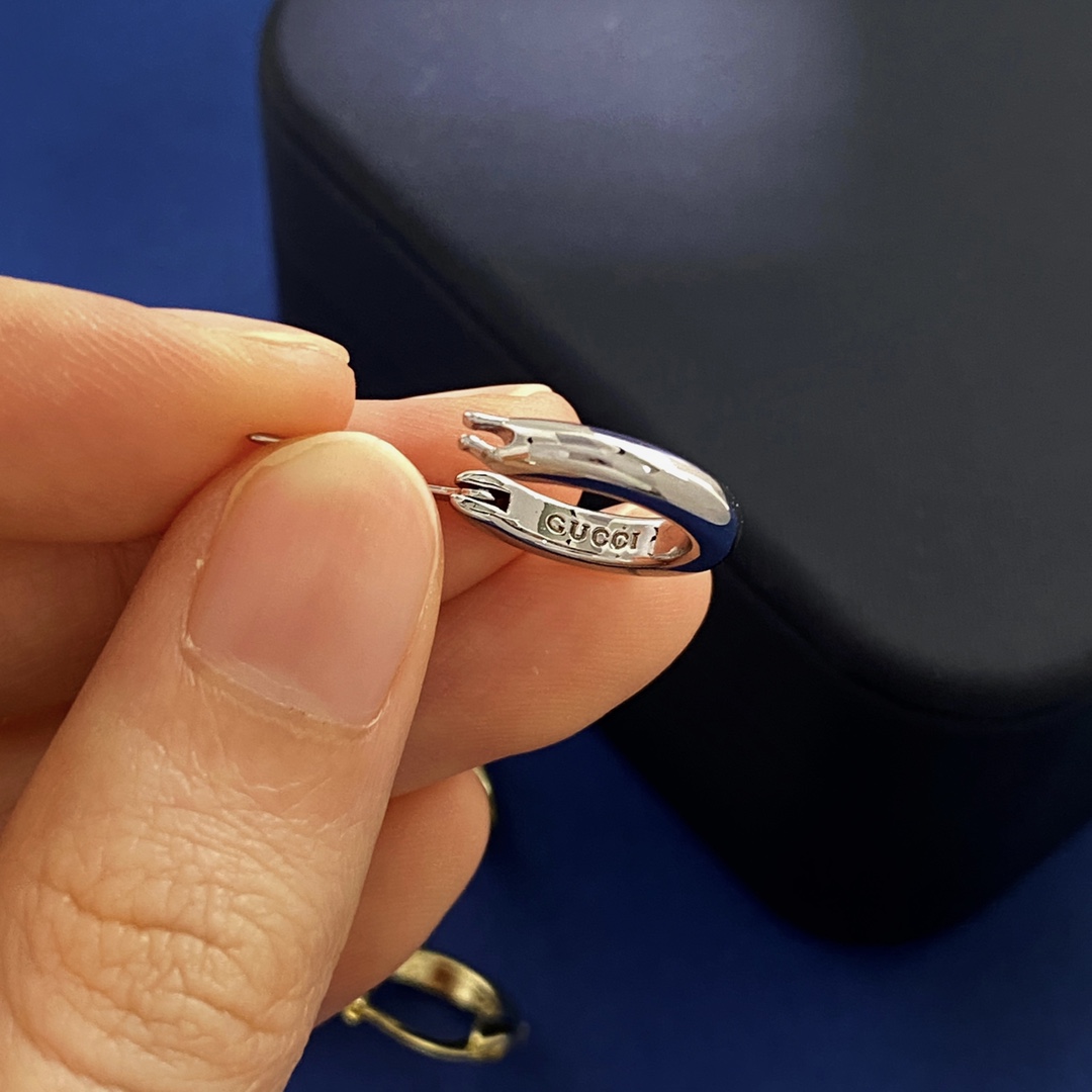 GGE139 Onyx gg logo drop earring - ccjewelryacc