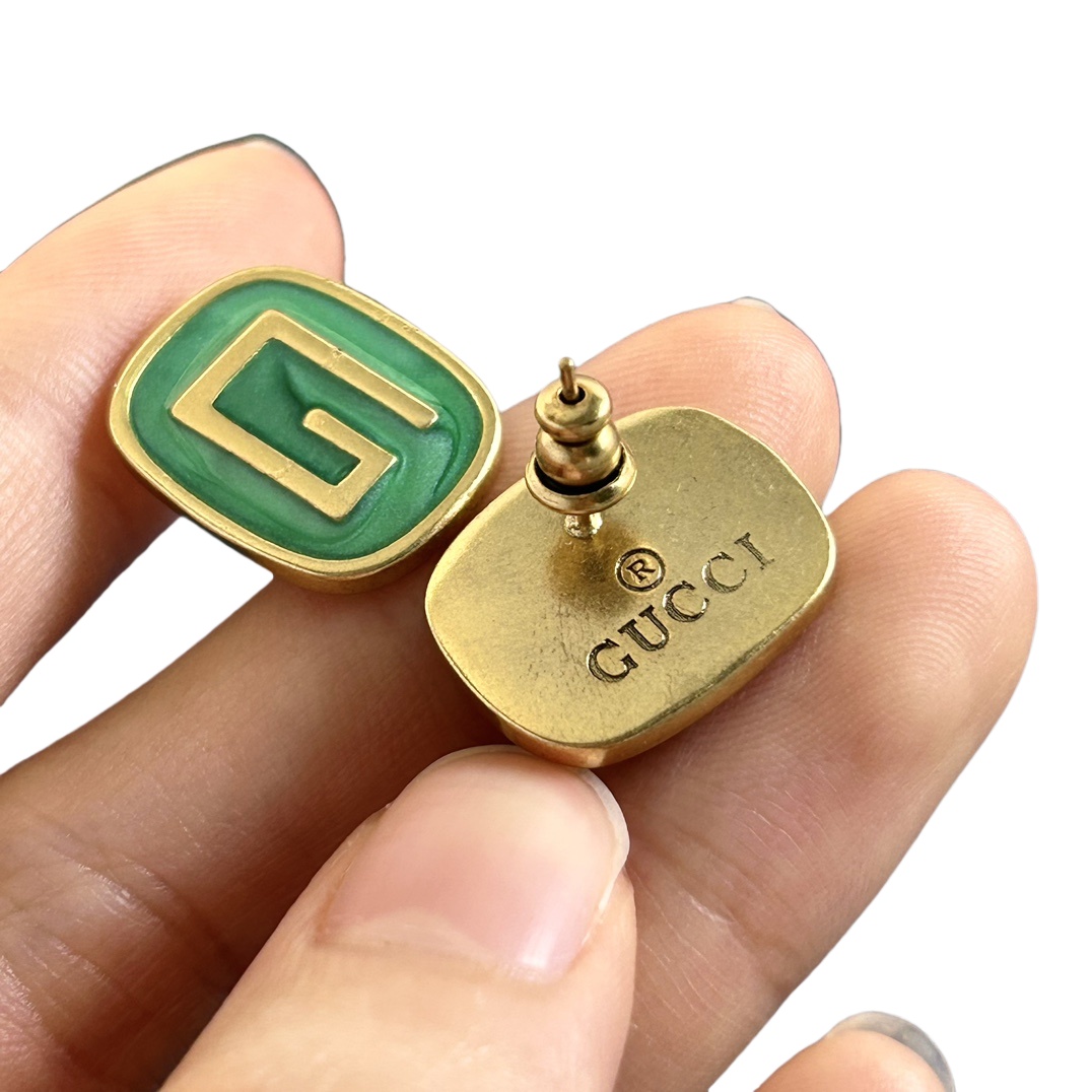 GGE067 G Logo enamel stud earring - ccjewelryacc