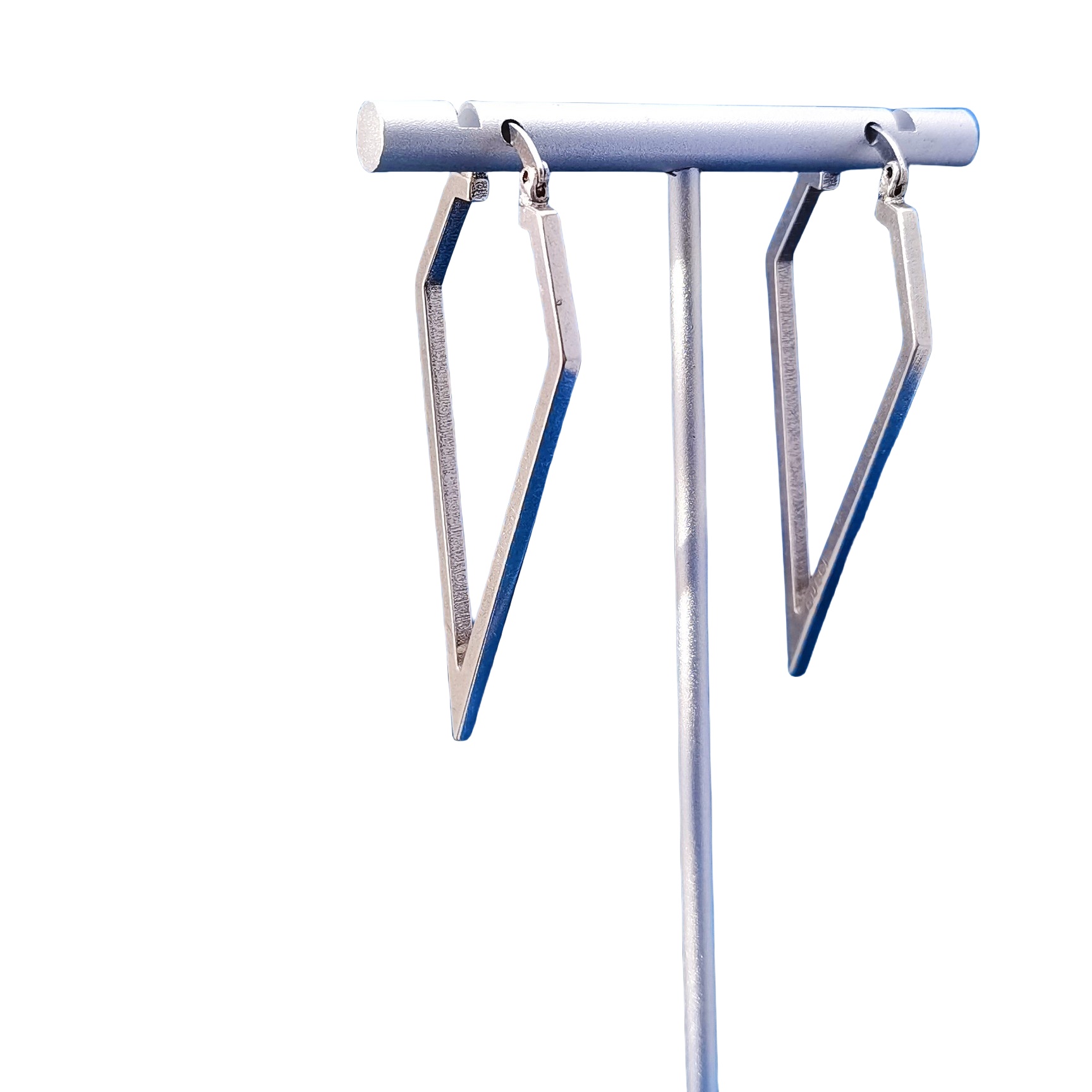 GGE071 GG geometry Hoop earring in Matte silver - ccjewelryacc