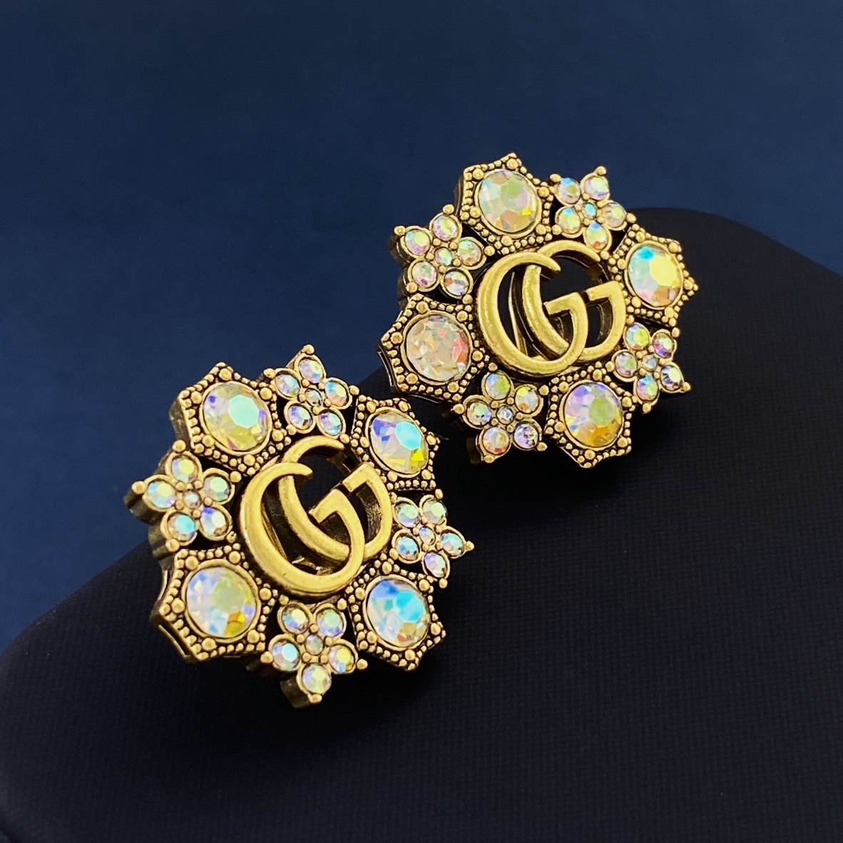 GGE059 GG color gem earring clip - ccjewelryacc