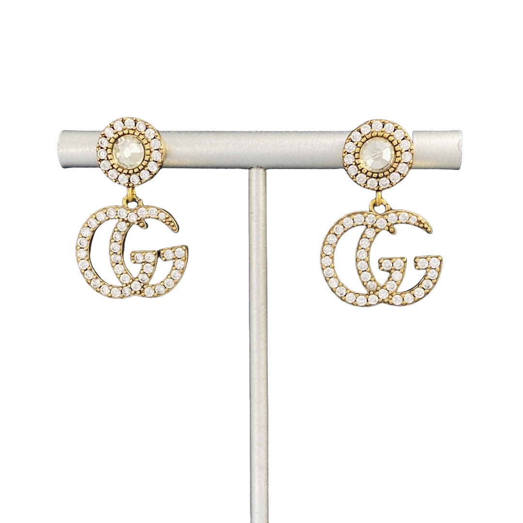 GGE072 GG interlocking double G logo Drop earring - ccjewelryacc