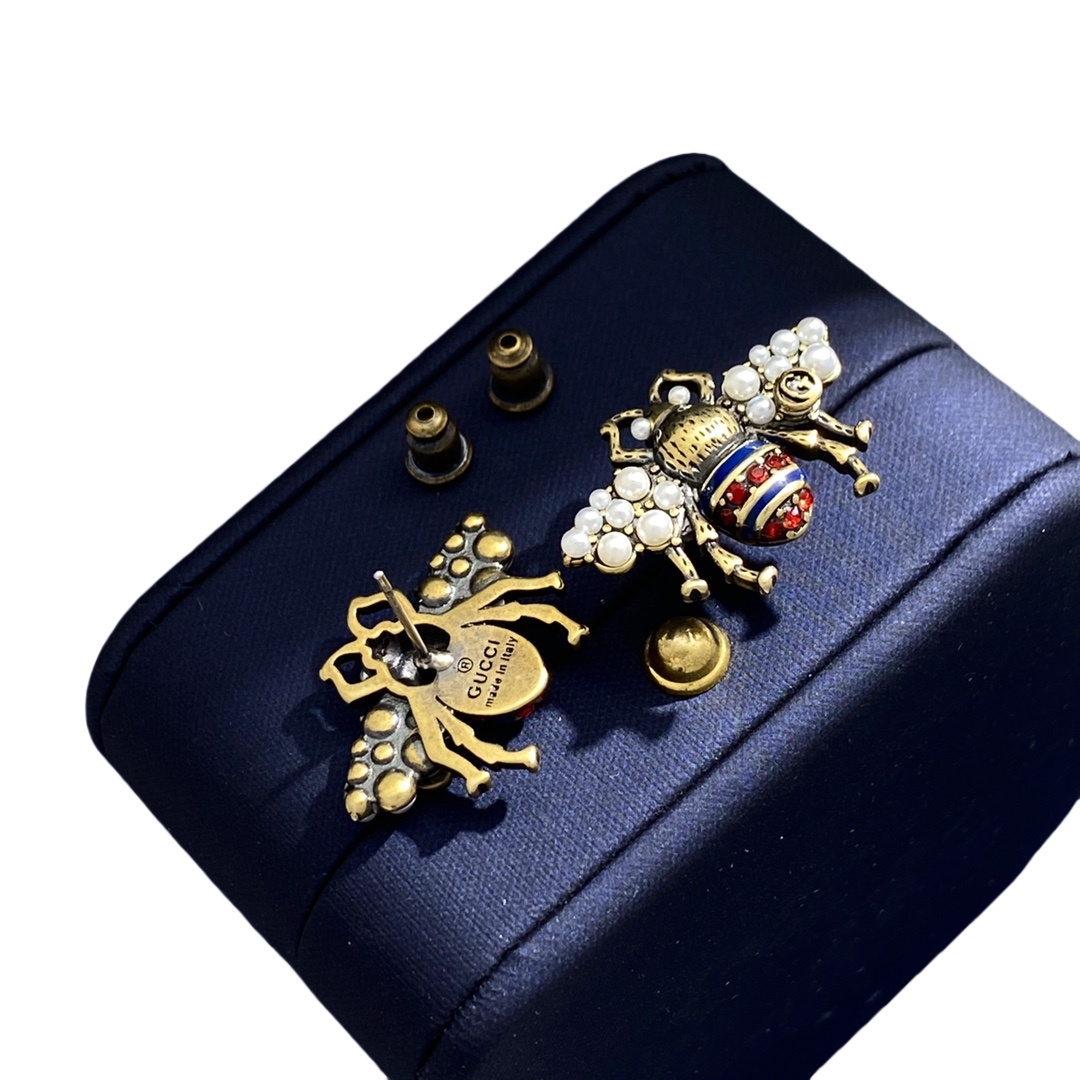 GGE061 GG pearl bee earrings - ccjewelryacc
