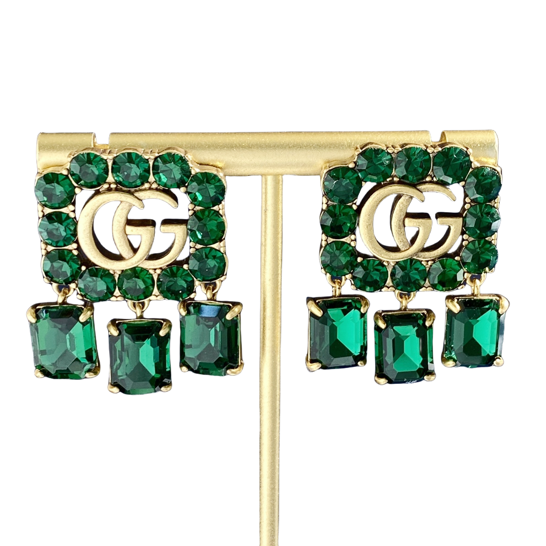 GGE075 GG 12 Diamond GG Logo stud earring - ccjewelryacc