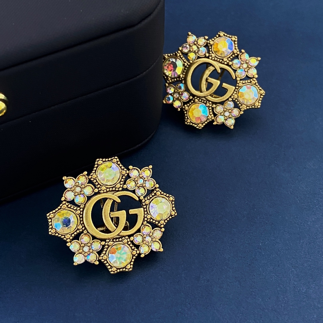 GGE059 GG color gem earring clip - ccjewelryacc