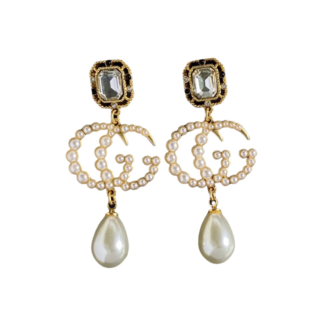 GGE074 GG Pearl drop earring - ccjewelryacc