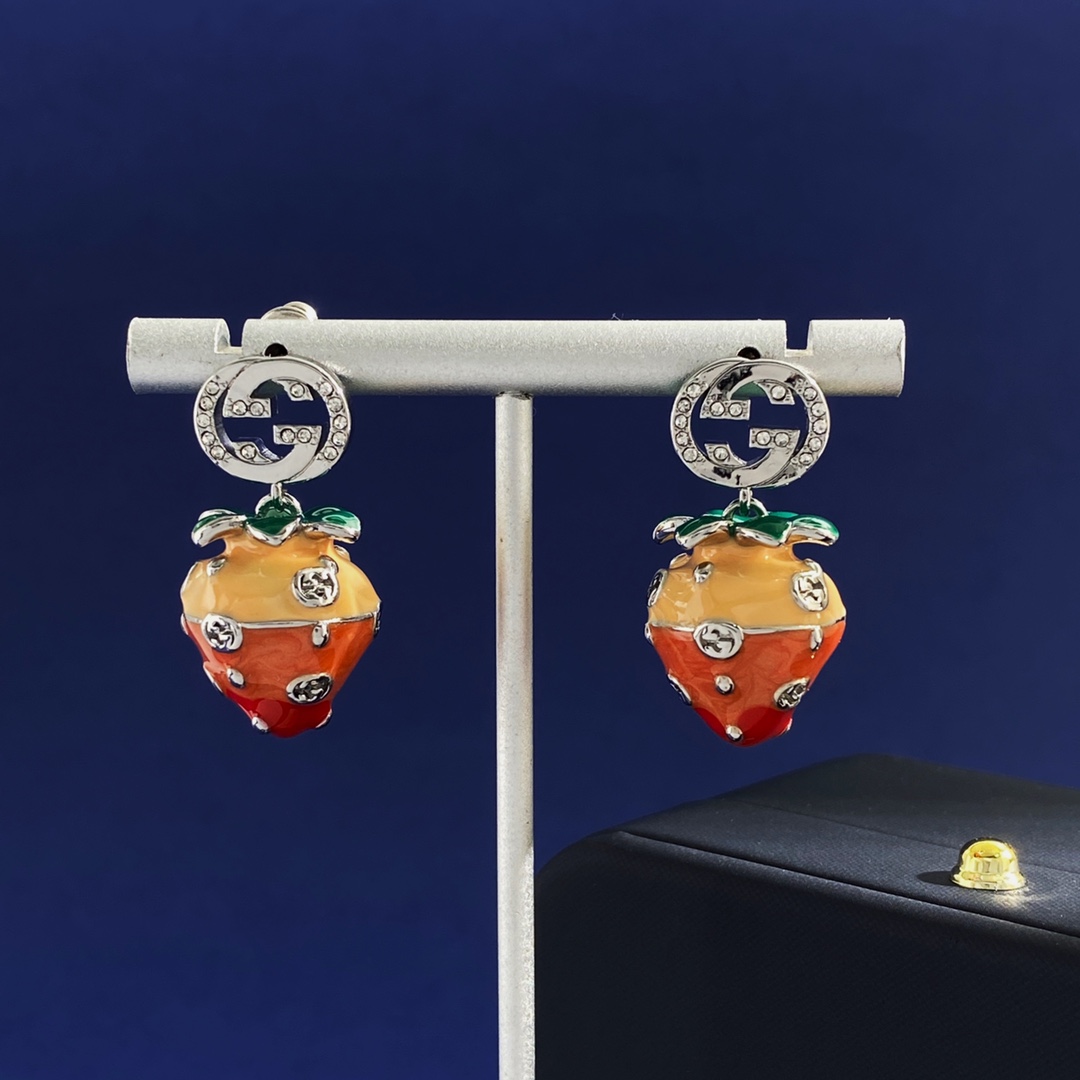GGE063 GG Sweet strawberry drop earrings - ccjewelryacc